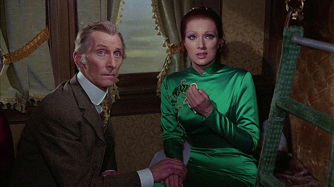 HORROR EXPRESS - Peter Cushing and Helga Line