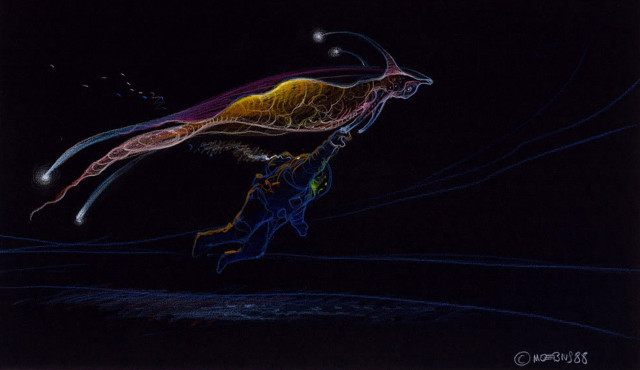Abyss 1988 sketch by Moebius